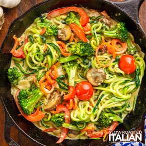 olive garden zoodles primavera in skillet