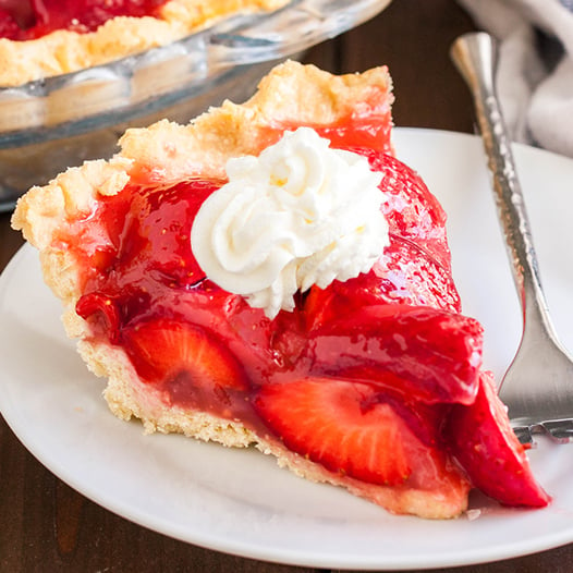 strawberry pie on a plate