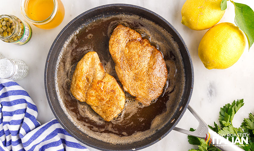 cooking chicken breast in skillet