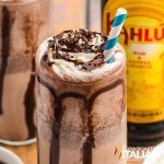 closeup of mudslide drink recipe