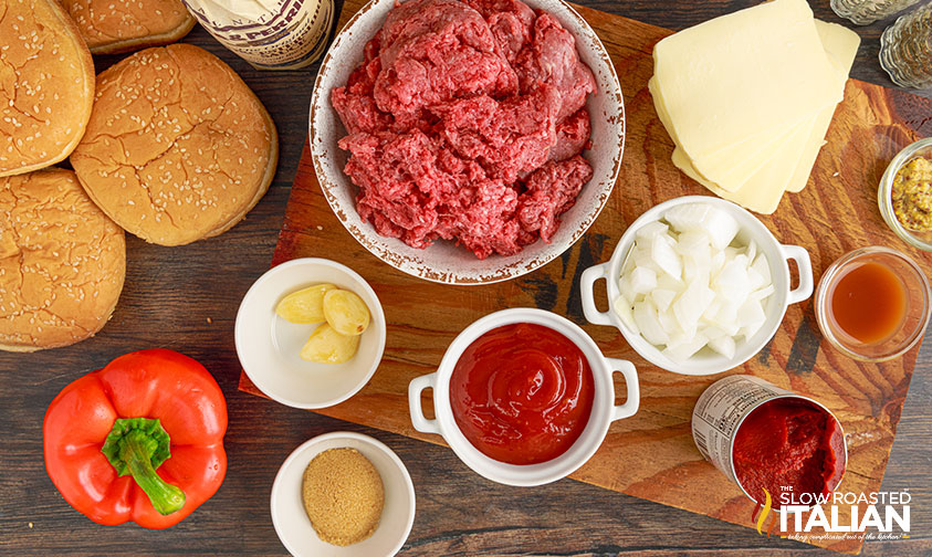 ingredients for slow cooker sloppy joes