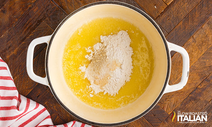 melted butter with spices in a pot