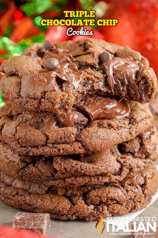 titled image for triple chocolate cookies