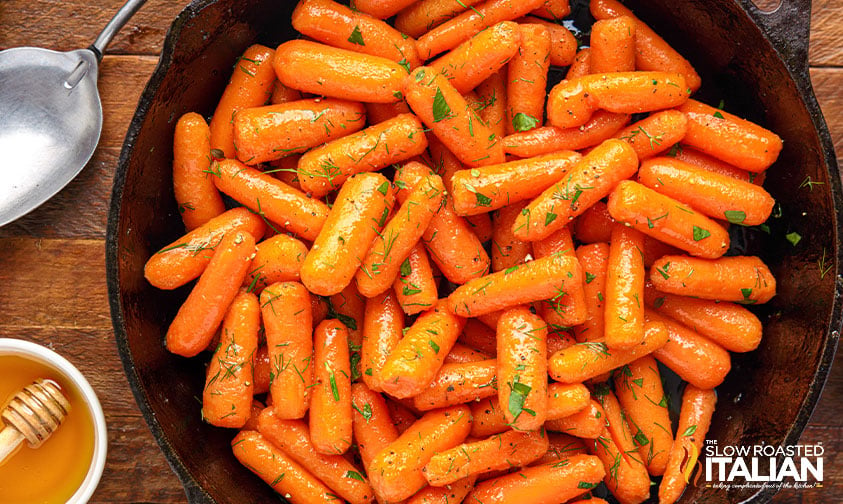 carrot side dish in skillet.