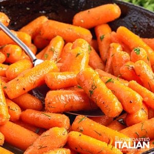 candied carrots closeup.