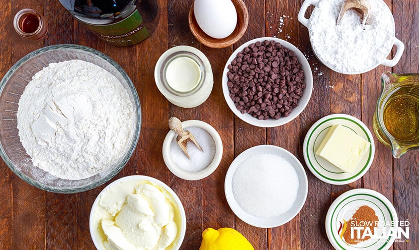 ingredients for cannoli shells.