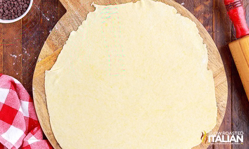 rolled out cannoli dough.