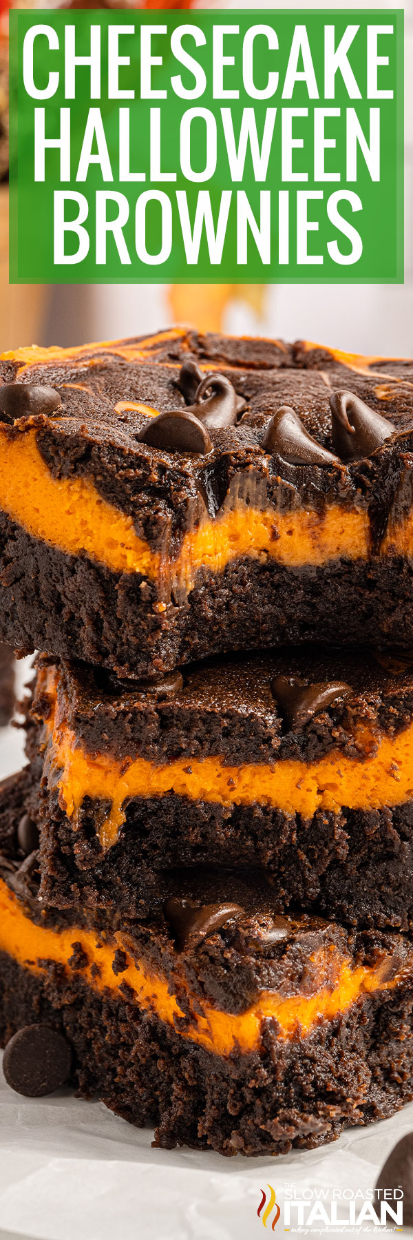 titled image (and shown): cheesecake halloween brownies