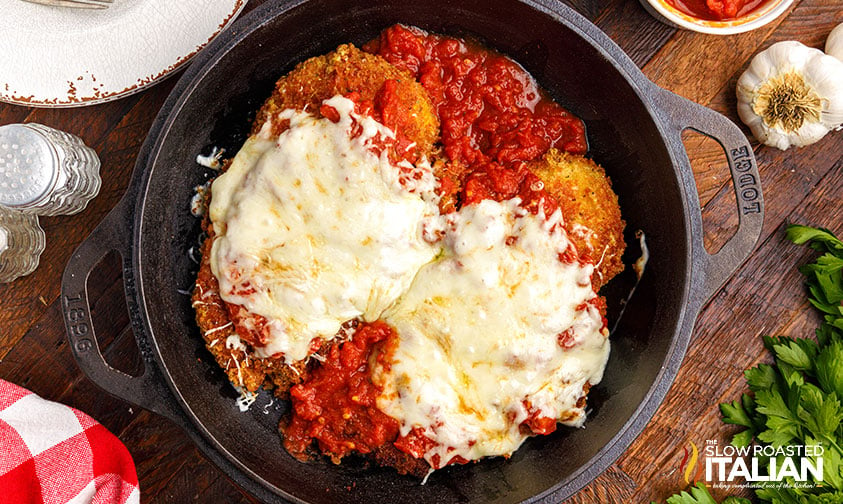 chicken Parm covered in cheese