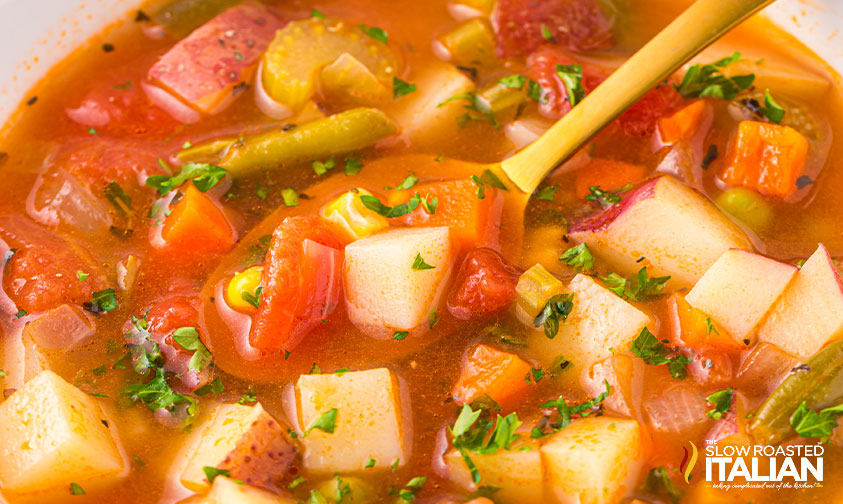 vegetable soup recipe closeup