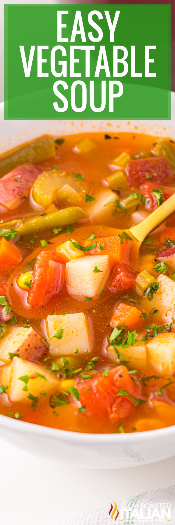 titled image (and shown):  easy vegetable soup