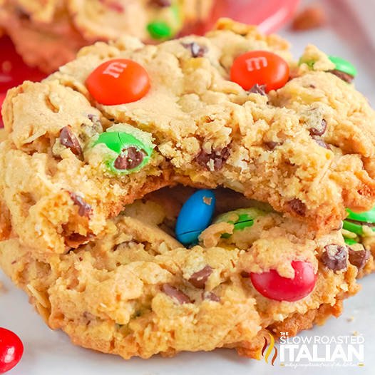 monster cookies closeup.