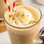 pumpkin pie milkshake closeup.