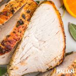 air fryer turkey breast closeup.