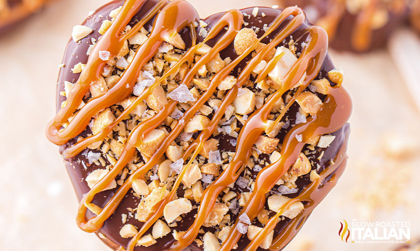 candy apple slices closeup.