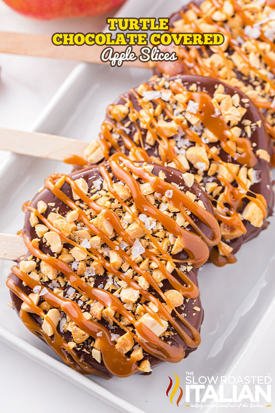 chocolate covered apple slices.