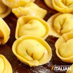 homemade tortellini close up.