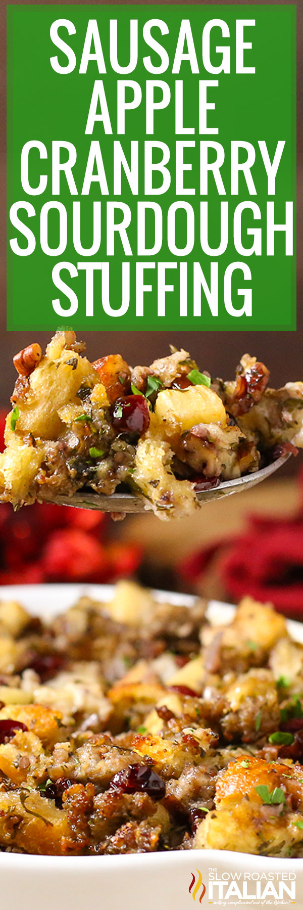 titled image (and shown): sausage apple cranberry stuffing recipe