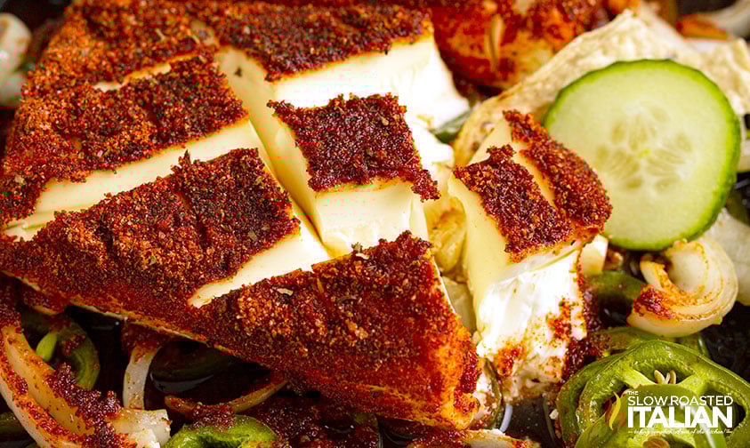 smoked cream cheese with veggies.