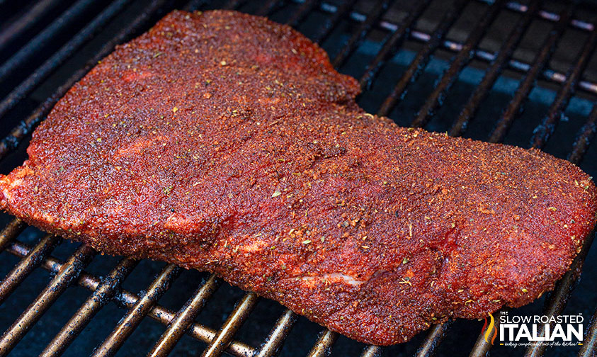 sirloin tip roast in smoker.