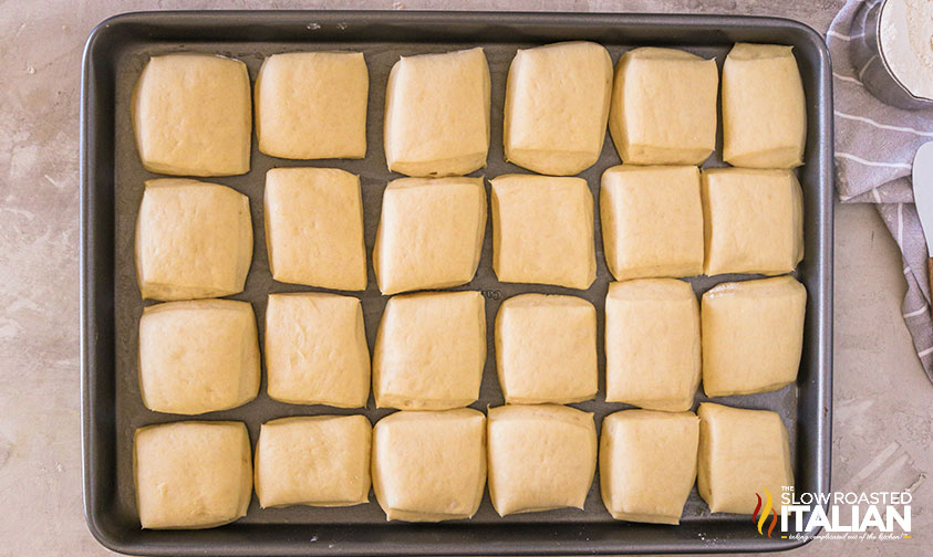 biscuits on baking sheet.