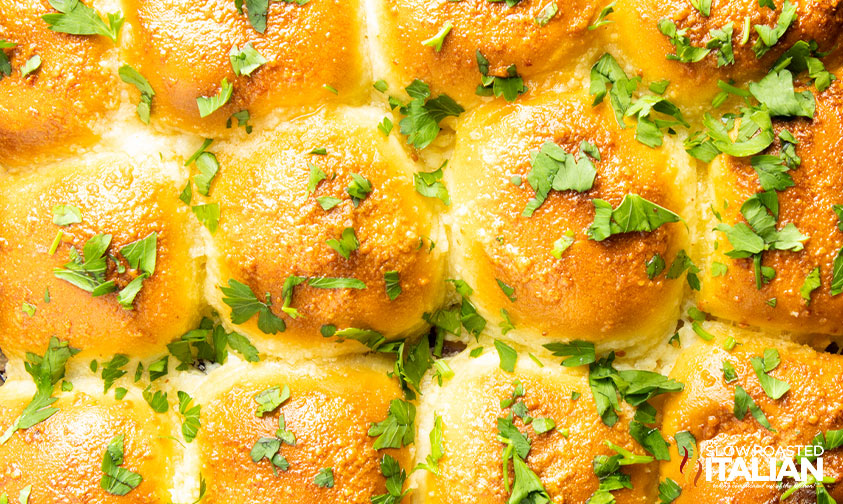 top of turkey and cheese sliders'