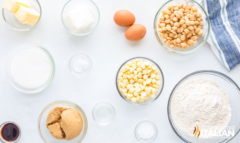 macadamia cookies ingredients.