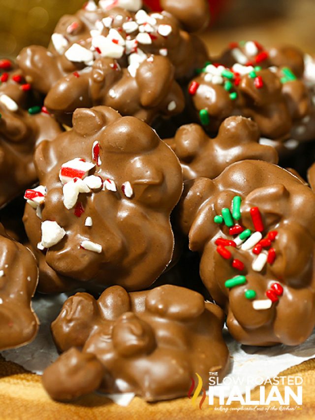 crockpot Christmas candy closeup.