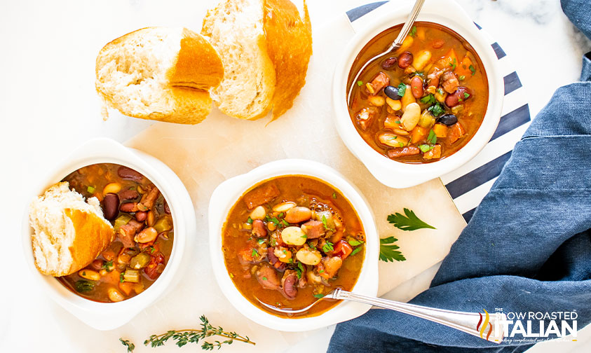bowls of 15 bean soup.