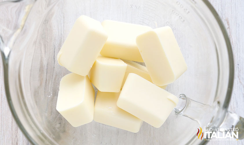 blocks of white chocolate.