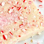 candy cane fudge closeup.