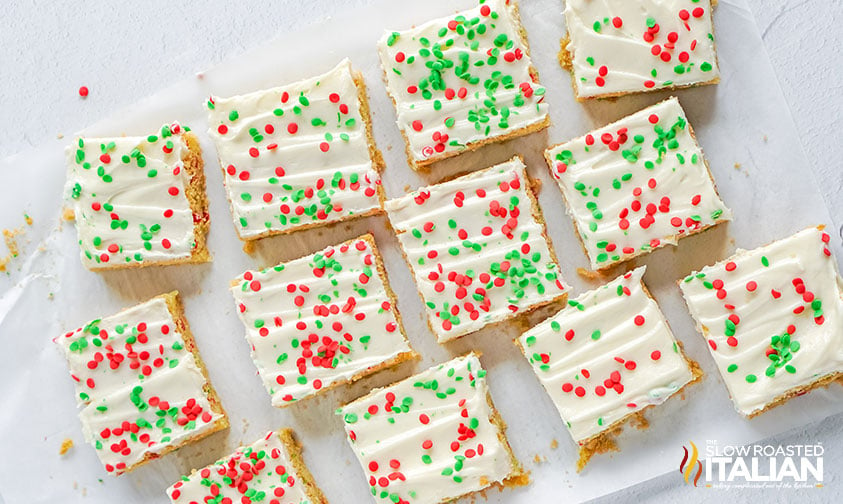 cut sugar cookie bars.