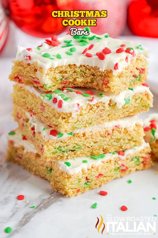 stacked christmas cookie bars