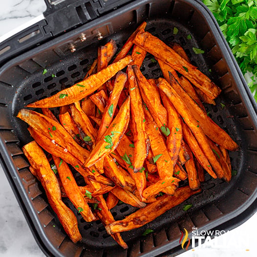 Mediterranean Air Fried Japanese Sweet Potato Fries with Yogurt