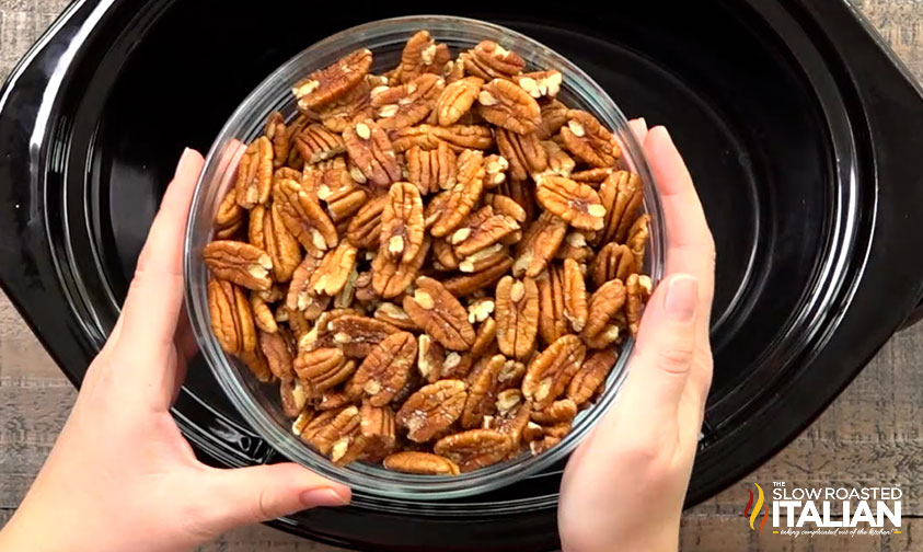 bowl of pecans.