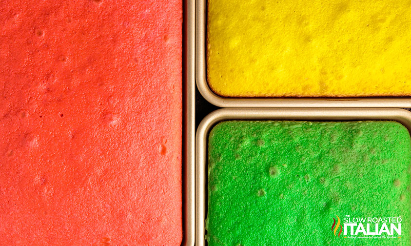 baked cakes in italian colors