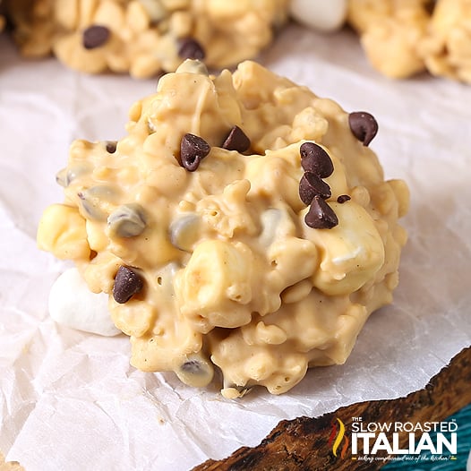 avalanche cookies on parchment paper.