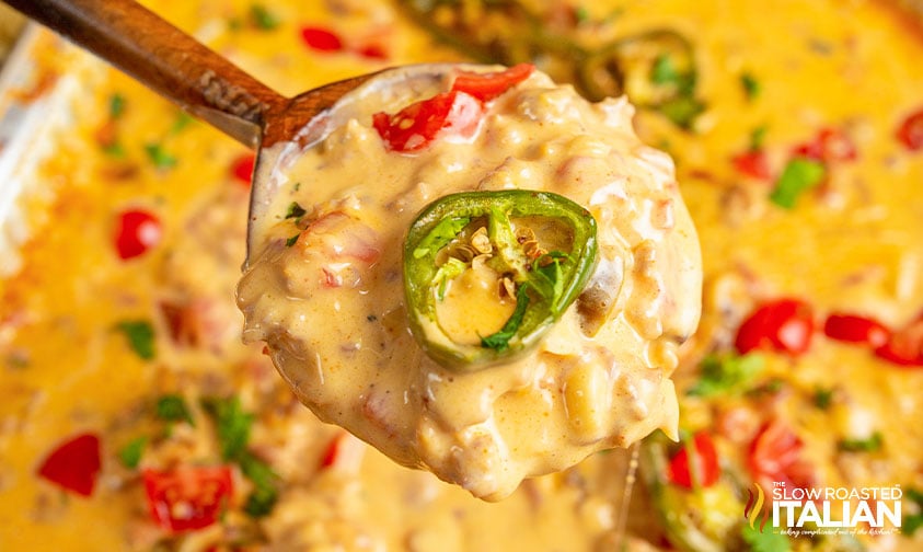 spoon of smoked queso