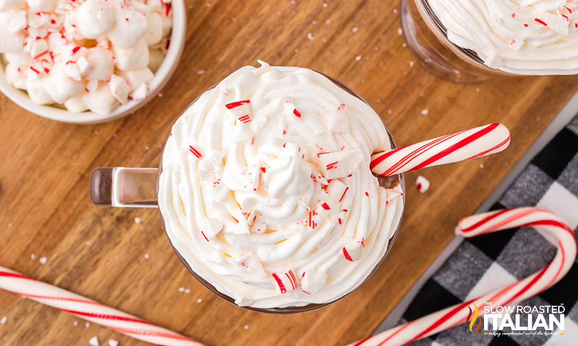 top view of peppermint mocha copycat