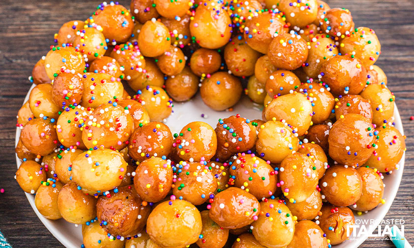 Italian struffoli.