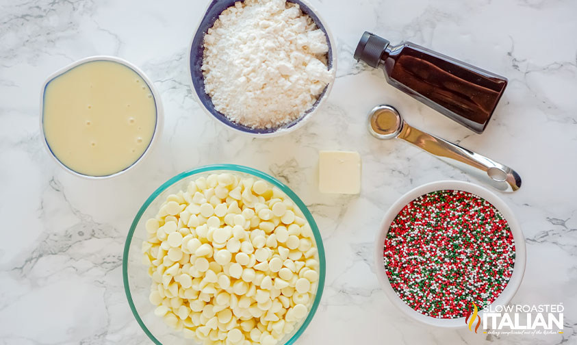 sugar cookie fudge ingredients.