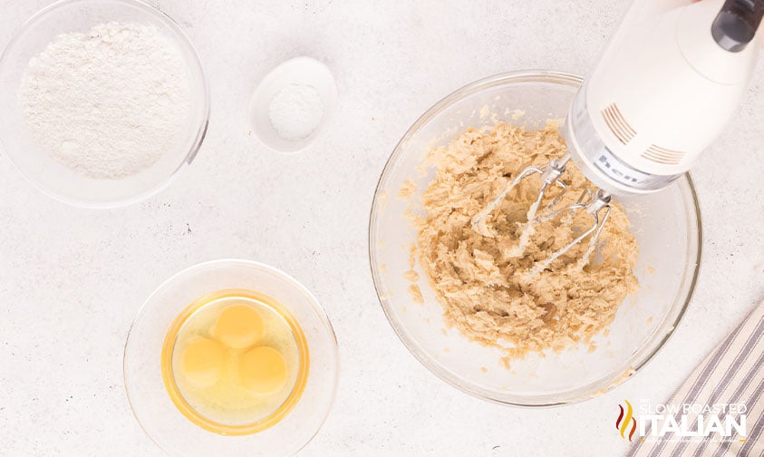 mixing cupcake batter.