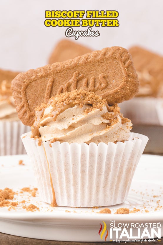 Biscoff Filled Cookie Butter Cupcakes
