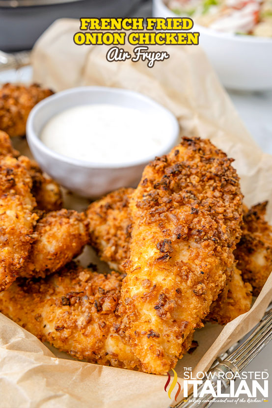 titled: French Fried Onion Chicken Air Fryer