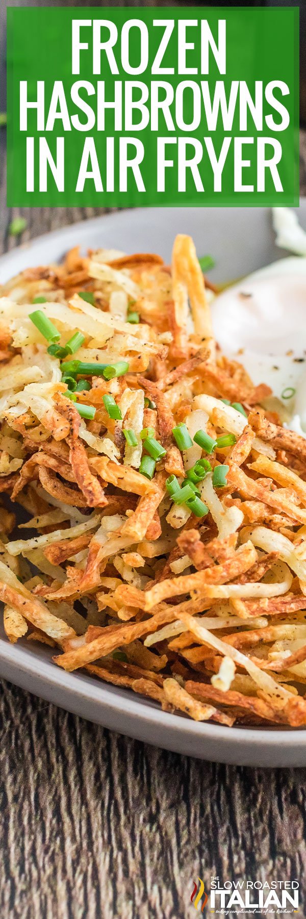 titled image (and shown): Frozen Hashbrowns in Air Fryer