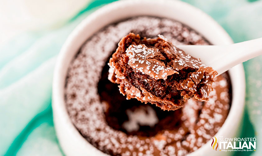 nutella cake on spoon.