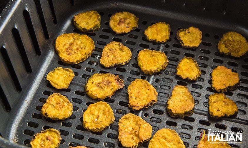 breaded pickles in air fryer basket