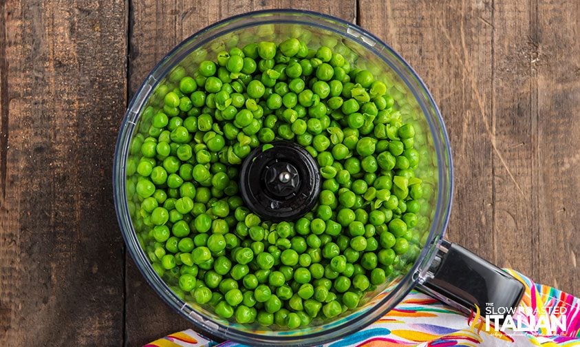 peas in food processor for healthy guacamole