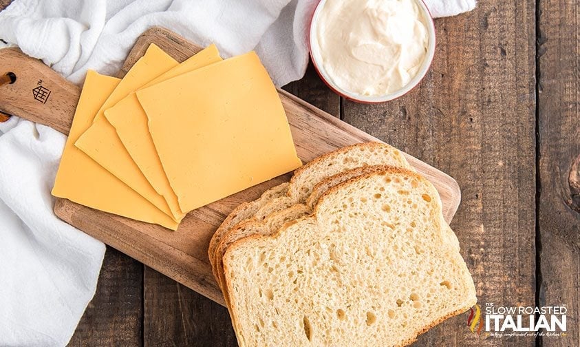 ingredients to make air fryer grilled cheese