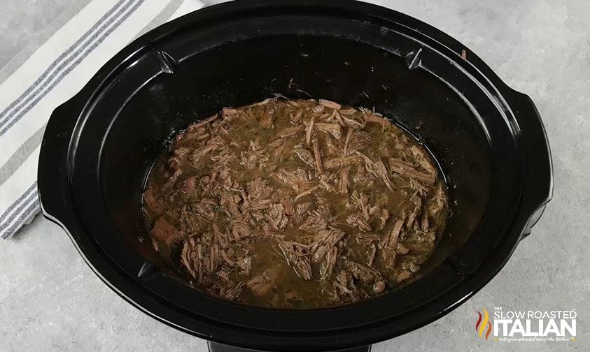 shredded italian beef in crock pot
